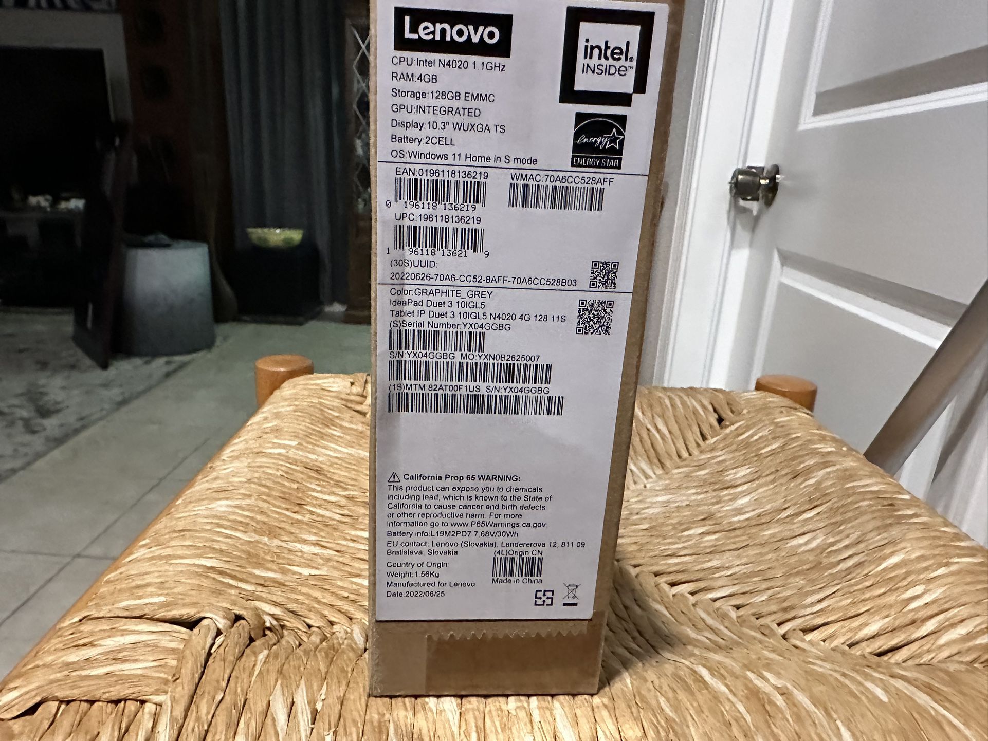Lenovo IdeaPad Duet 3i 10.3" Full HD+ Touch Intel Celeron 4GB Memory 128GB Flash Storage Windows 11 2-in-1 Laptop Computer