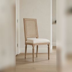 Vintage French Square Cane Back Dining Side Chair, Weathered Oak - Good – Farmington, CT