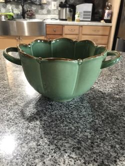Berry Bowl (strainer) Beautiful Sage Pottery From Portugal