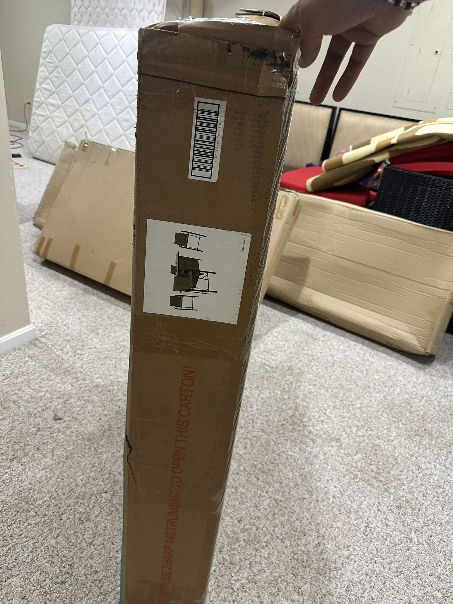 New In Box Patio Glass Bar And 4 Chair Set