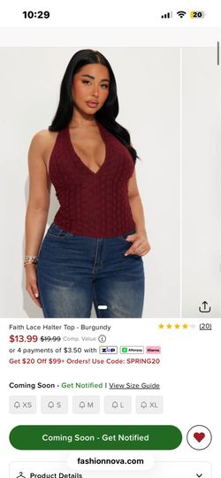 Fashion Nova burgundy halter top