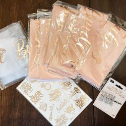 Bachelorette / Wedding Bridal Party Sashes, Veil, & Tattoos