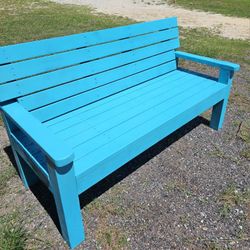 Handmade 3 Person Bench, Table And Stool