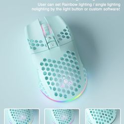 SOLAKAKA SM600 Honeycomb Shell Gaming Mouse Wireless,8000 DPI Tri-Modes BT5.1/2.4G Wireless/Type-C Wired Gamer Mouse with 2 Side Buttons, Macro Progra