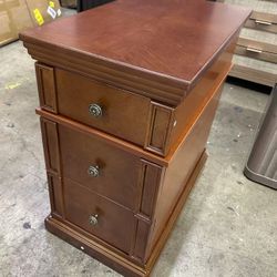 14X23.5X25in New assembled Wood End Table 3 Drawers Narrow Solid Side Table Walnut