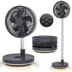 10 inch Oscillating Fan,  Fan Adjustable Height, USB Rechargeablehome  Outdoor Camping Tent Travel, Dark Gray