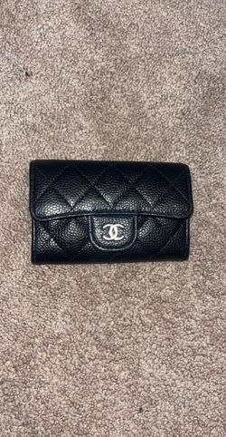 Chanel Classic Was The Flap Card Holder Wallet Black Caviar with Silver Hardware