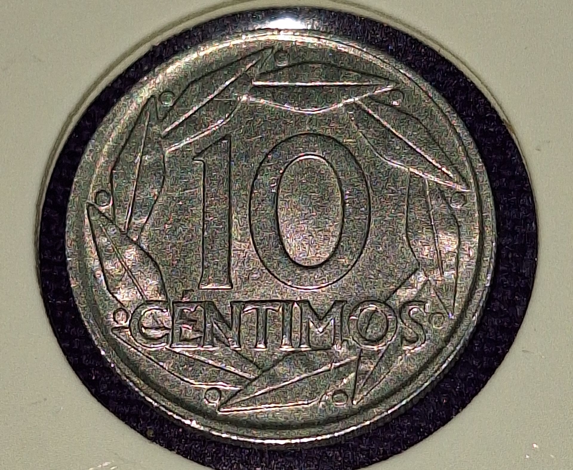 1959 Spain 10 Centimos Coin