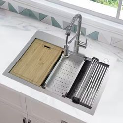 27” Kitchen Sink And Faucet 