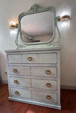 Vintage Dresser with Ornate Mirror – Delivery Included