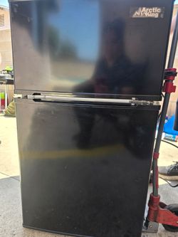 Arctic King 3.2 Cu Ft Two Door Mini Fridge With Freezer Black