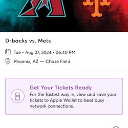 Dbacks Vs Mets- tues 8/27