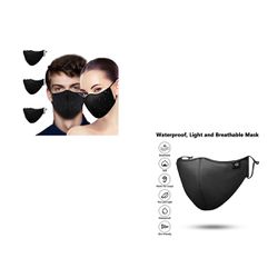 3 Pcs Waterproof Reusable and Washable Unisex Filterless Face Cover Mask Dust-Proof Mouth Cover