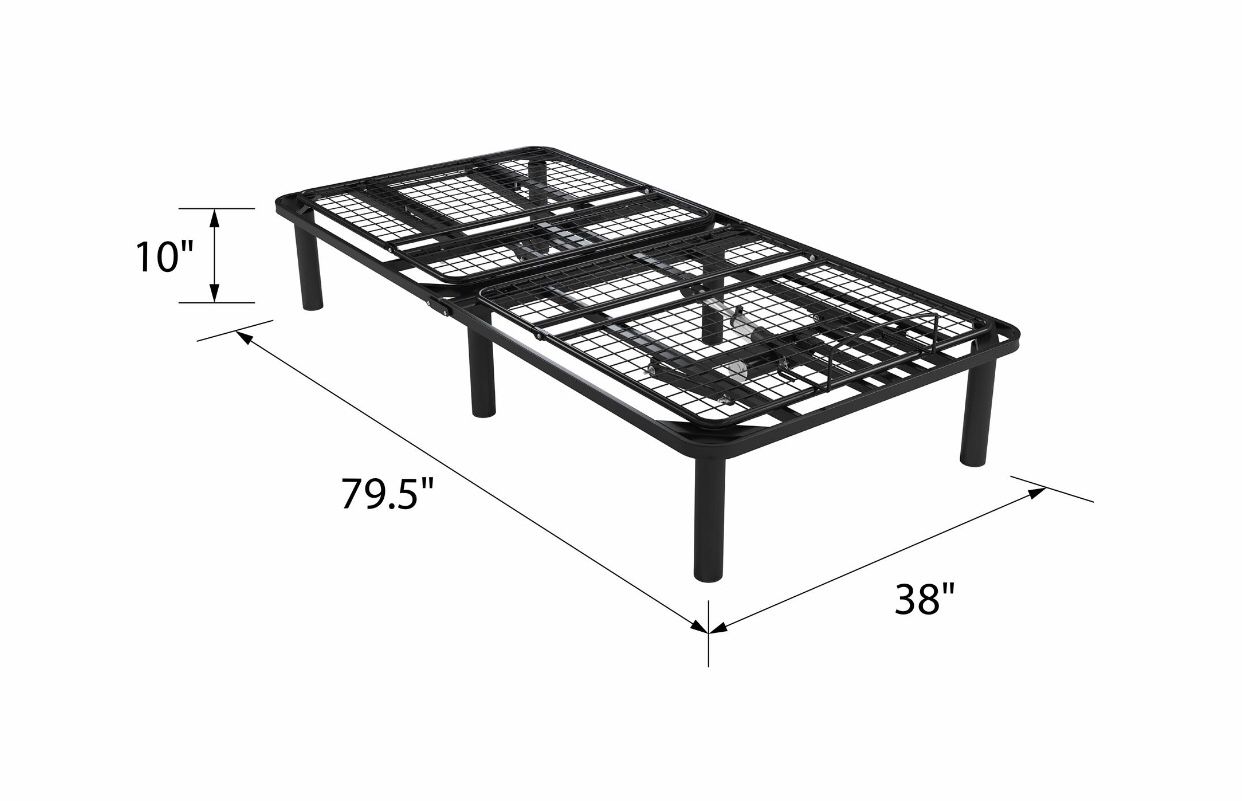 NEW Power Adjustable Metal Bed/Foundation, Black Metal, Twin XL for
