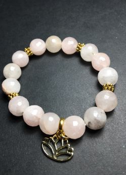 Valentine's Day gift rose quartz bracelet