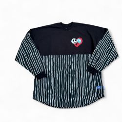 Disney Spirit black pinstripe The Nightmare Before Christmas graphic Jack and Sally jersey