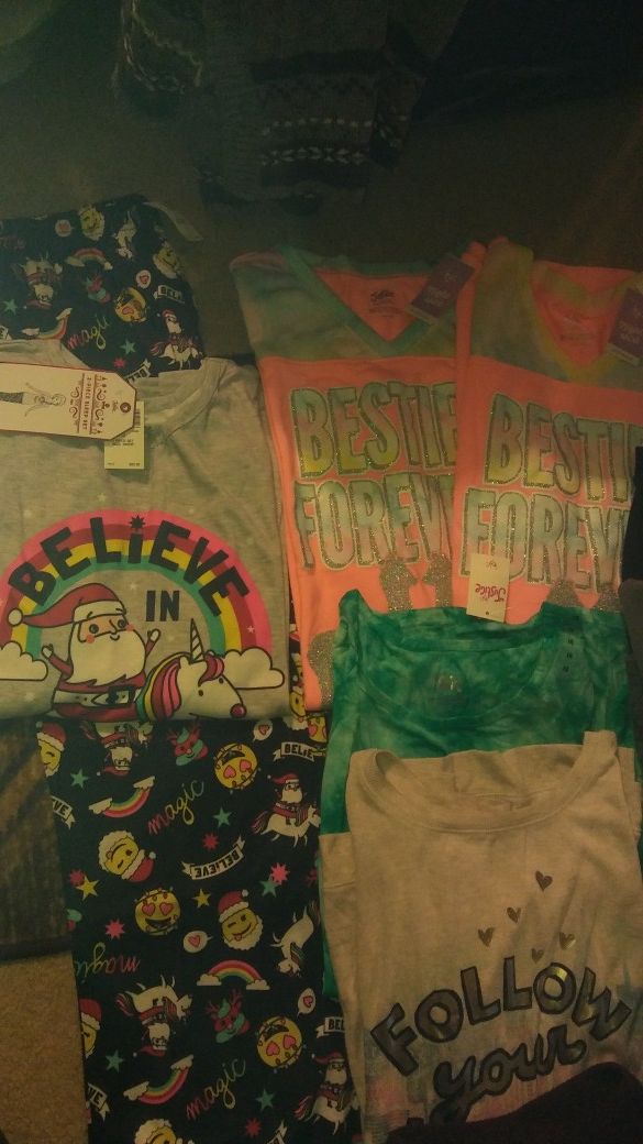 2 PINK sets, Under Armour set, Night Shirts 2(new), XMas PJ set(new)