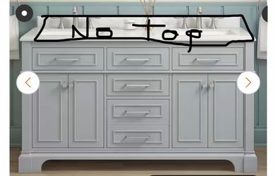 60” DOUBLE SINK NO TOP BATHROOM VANITY GREY COLOR