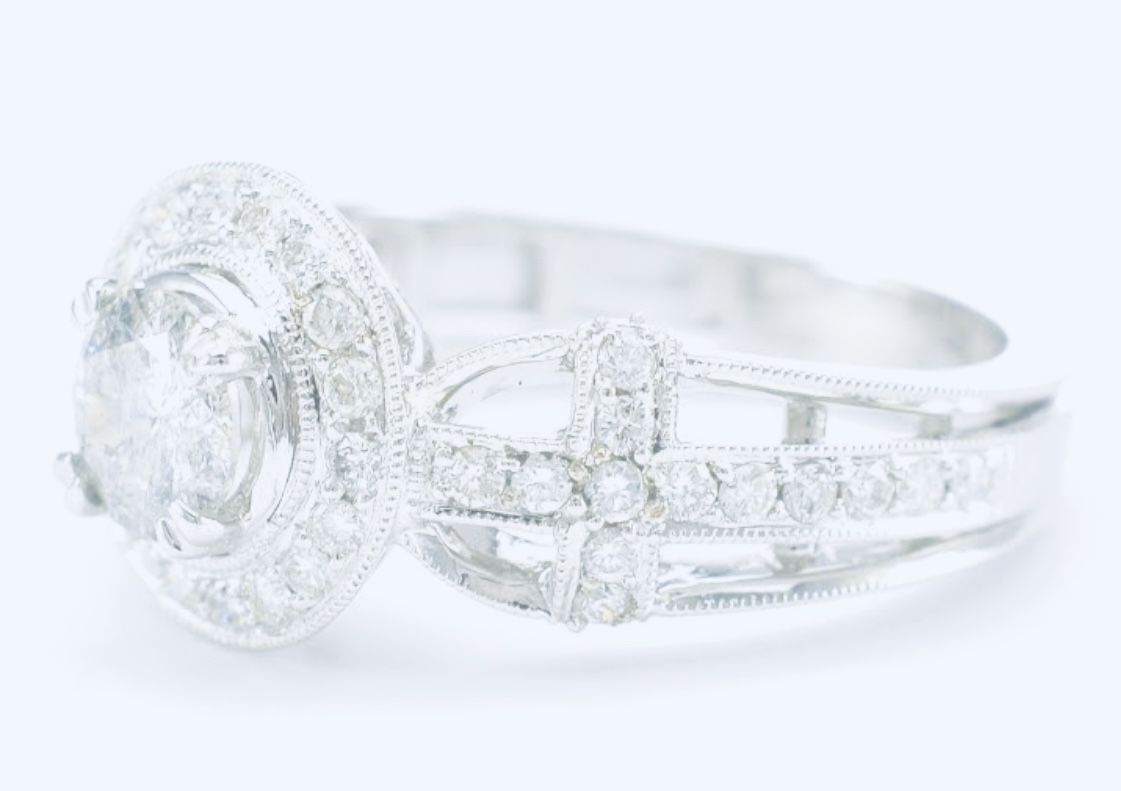 1.11ctw Diamond Halo Ring Custom Ring Appraisal $5800+