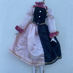 Vintage Porcelain Doll Harlequin Doll