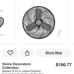 Home Decorators Collection Bentley IIl 22 in. Indoor/Outdoor Natural Iron Oscillating Ceiling Fan with Remote Control