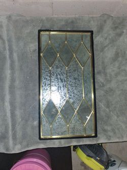 Leaded Glass Panel with Diamond Pattern