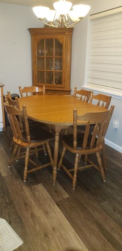 Kitchen Table & Corner Cabinet