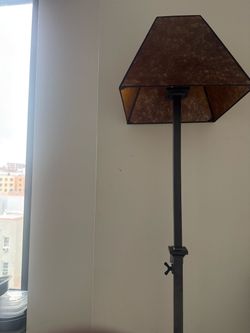 Adjustable Floor Lamp with Mica Shade