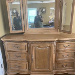 High Boy Dresser And Mirrored Dresser
