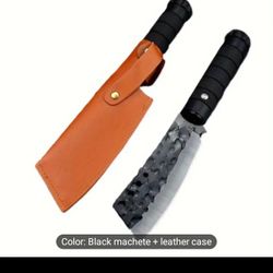 Machete With Leather Sheath 