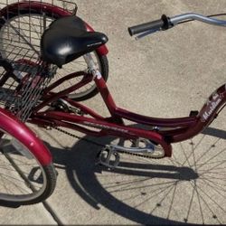 Adult Tricycle Trike Women Men 3 Wheel Bike Schwinn 26 Bicycle w/ Storage Basket
