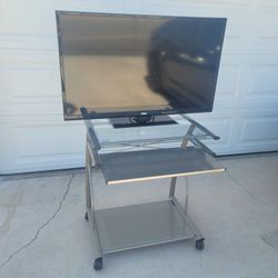 Computer/Laptop Desk With 42 Inch Monitor. Both for $50