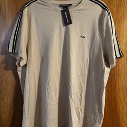 MICHEAL KORS MENS T-SHIRT WITH BLACK STRIPES ON THE SLEEVES NEW WITH TAG!