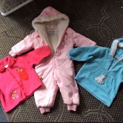 Three Piece Lot Of A Snowsuit And Two Tops. $10 For The Lot. In Excellent And Clean Condition!