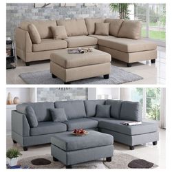 Reversible Sofa W/Ottoman