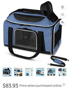 Petskd Top-Expandable Pet Carrier 18x13x9.5 Inches Southwest Airline Approved, Soft-Sided Carrier for Small Cats and Dogs with Locking Safety Zippers
