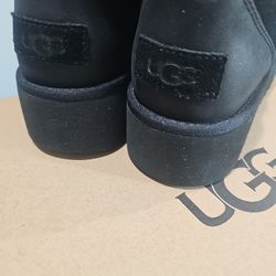 Uggs New Leather Black Short Boots  Size 8 