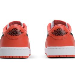 Black And Orange Jordan One Low Top