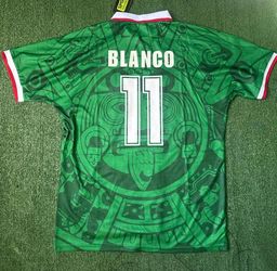 Retro ABA Sport Vintage 1998 Mexico Soccer Home Jersey "Cuauhtemoc Blanco"