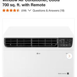 LG 14,000 BTU (DOE) 115 Volt Dual Inverter Smart Wi-Fi Enabled Window Air Conditioner, Cools 700 sq. ft. with Remote
