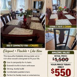 Foldable Olive Dinning Table Set!