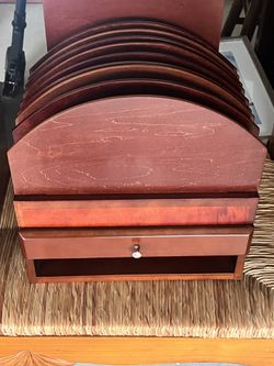 Wooden Desktop File Drawer And Sorter