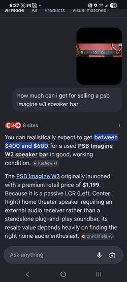 PSB Imagine W3 Passive LCR Home Theater Speaker Bar