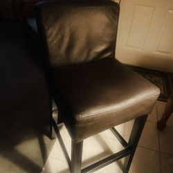 Restoration Hardware Leather Bar Stools