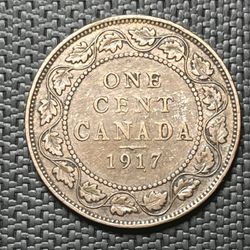 1917 One Cent Canada Coin 