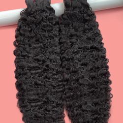 Burmese Curly 16”. Raw Indian human hair . 100% unprocessed