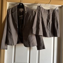 Blazer Jacket With Skirt Set