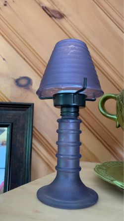 8”tall tea light candle holder glass