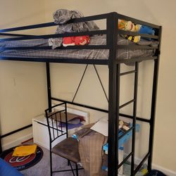 Kids Twin Size Loft Bunk Bed( Mattress Included) $80