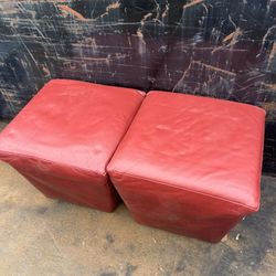 Ethan Allen Leather Ottomans/seats 
